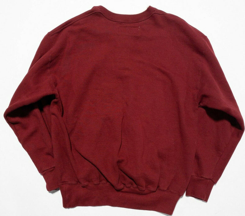 L.L. Bean by Russell Athletic Sweatshirt Men  Large Vintage 90s Henley Solid Red