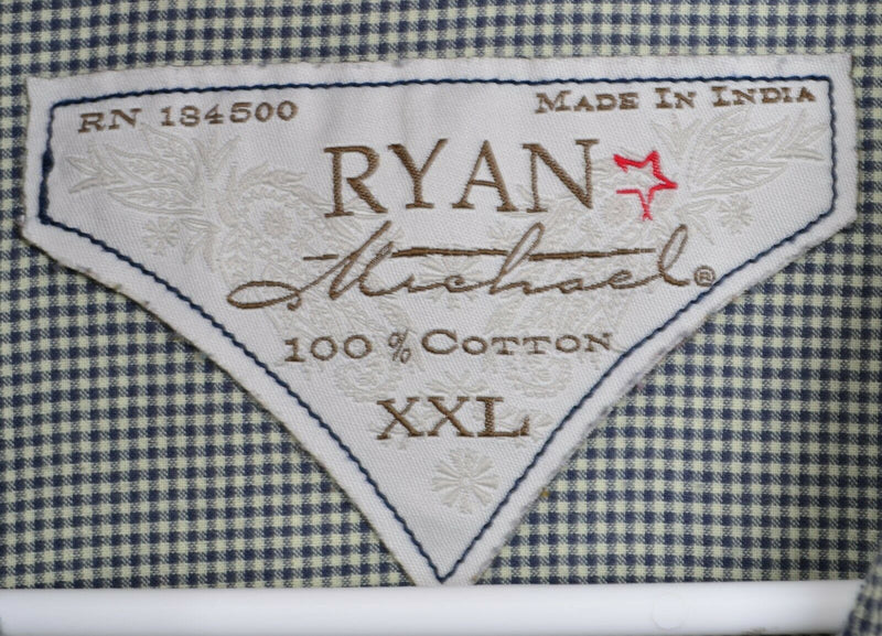 Ryan Michael Men's Sz 2XL Pearl Snap Plaid Short Sleeve Shirt