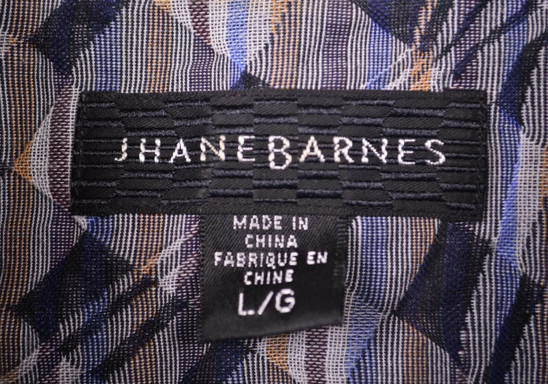 Jhane Barnes Men's Sz Large Abstract Striped Zebra Shirt
