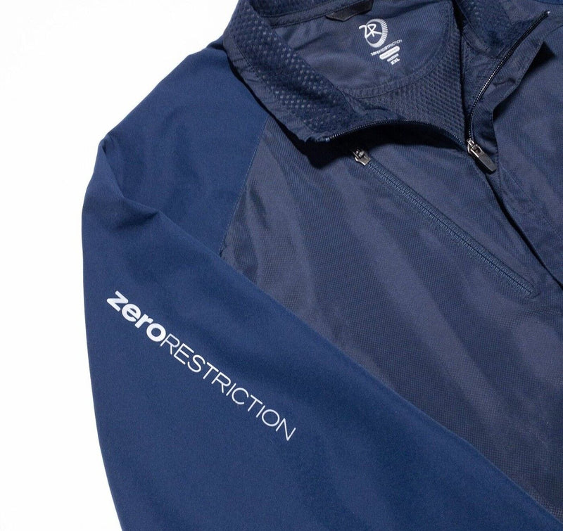 Zero Restriction Jacket Men's 2XL Golf 1/4 Zip Pullover Wind Rain Resistant Blue