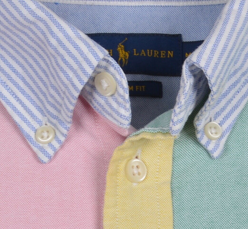 Polo Ralph Lauren Men's Medium Colorblock Pastel Oxford Button-Down Shirt