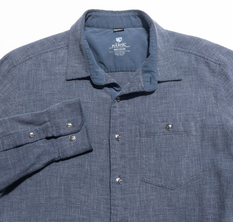 Kuhl Shirt Men's Medium 5 Panel Sleeve Button-Up Blue/Gray Button-Up Uproar 7211