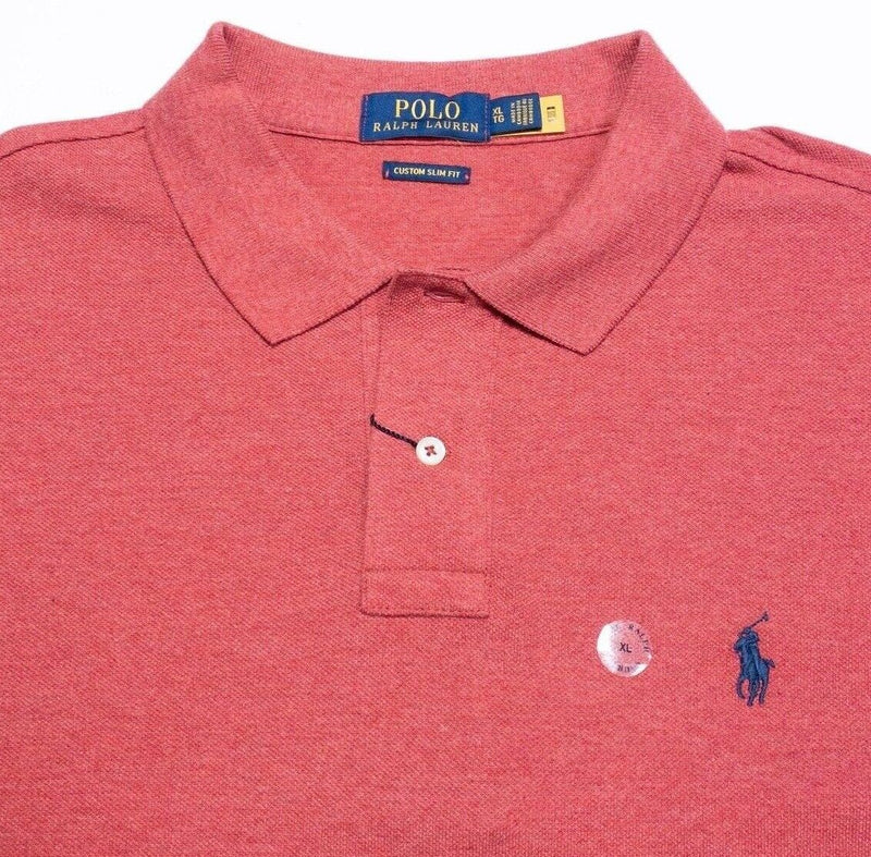 Polo Ralph Lauren XL Slim Fit Men's Polo Shirt Red Short Sleeve Pony Preppy