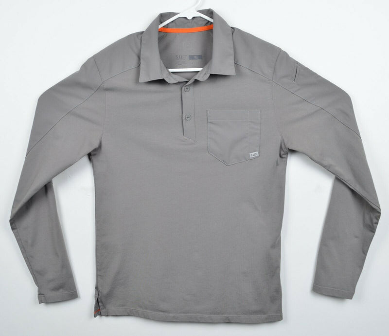 5.11 Tactical Men's Small Gray Security Police Gray L/S Pocket Polo Shirt