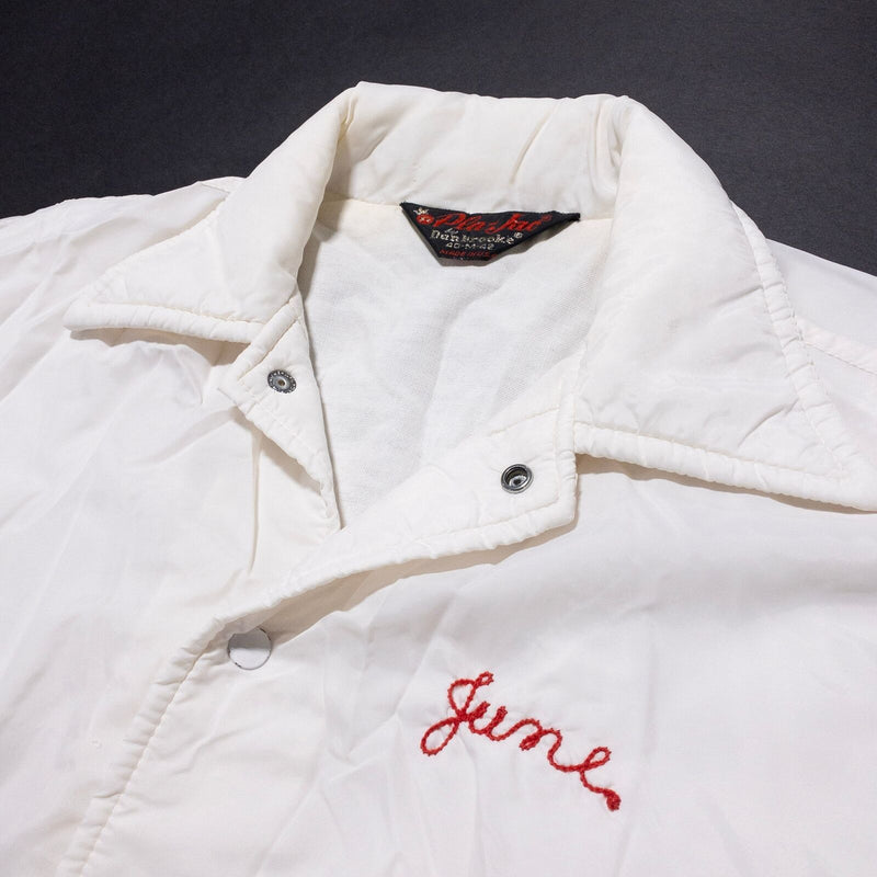 Vintage Pla-Jac by Dunbrooke Jacket Adult Medium 70s White Windbreaker June Snap