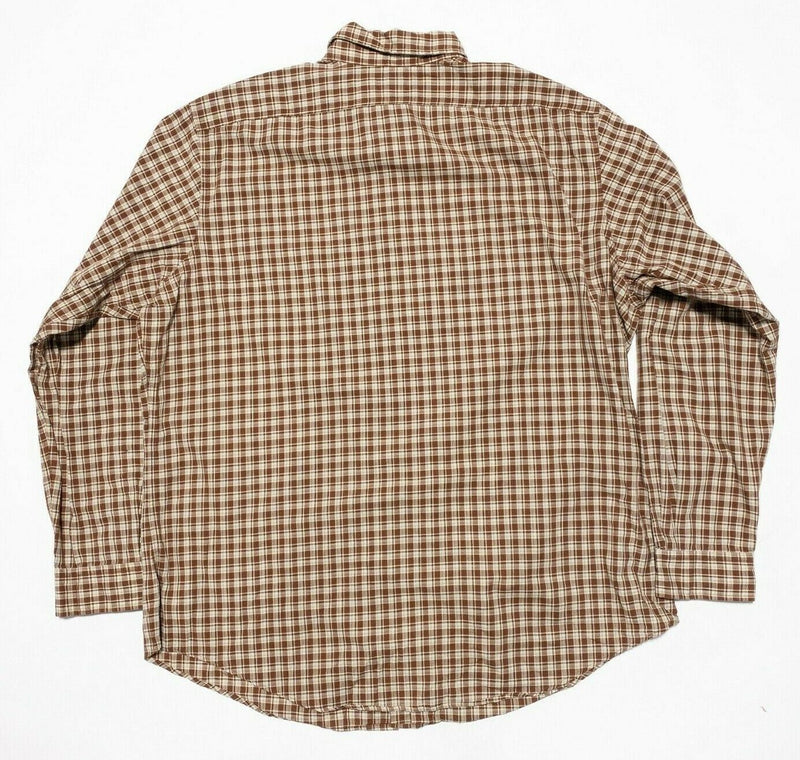 Polo Ralph Lauren Shirt Men's 2XL Brown Check Long Sleeve Button-Front Casual