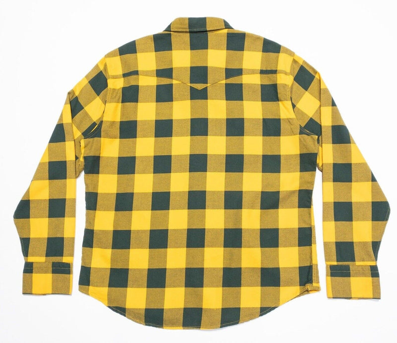 Levi's NFL Flannel Shirt Men's Large Green Bay Packers Green Gold Check Snap