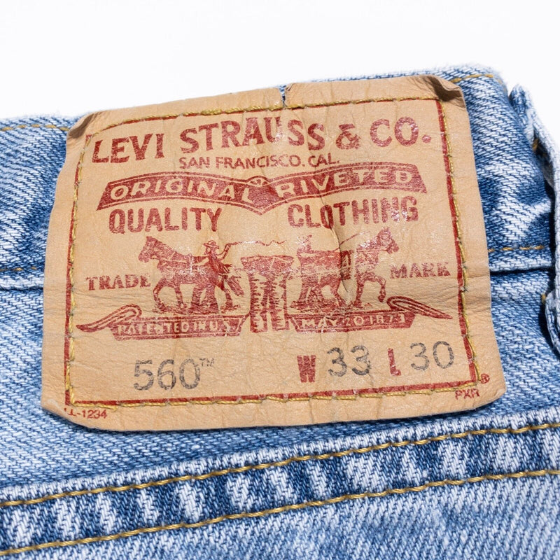 Levi's 560 Jeans Men's 33x30 Denim Comfort Fit Straight Leg Vintage Light Wash