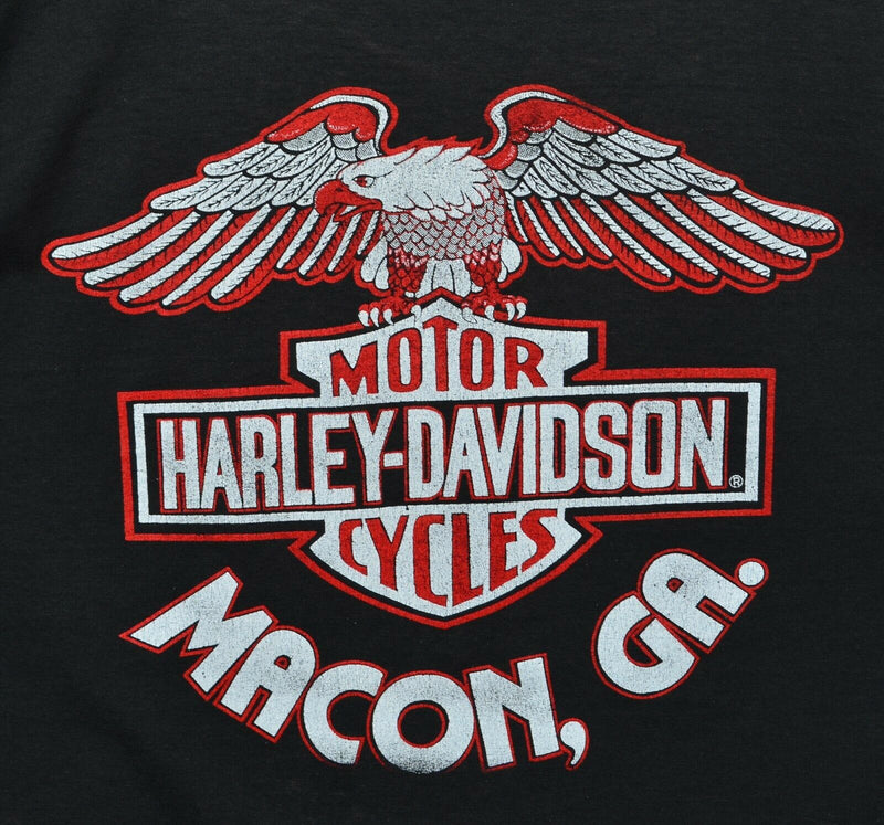 Vintage 80s Harley-Davidson Men's Large Eagle Paper Thin Double-Sided T-Shirt