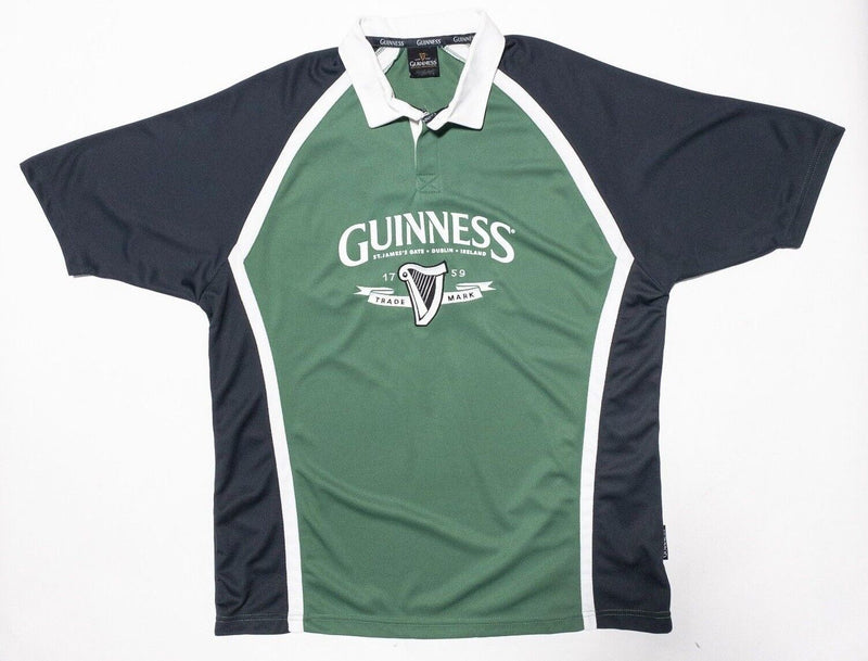 Guinness Rugby Shirt Fits Men's 2XL Irish Ireland Green Short Sleeve Beer