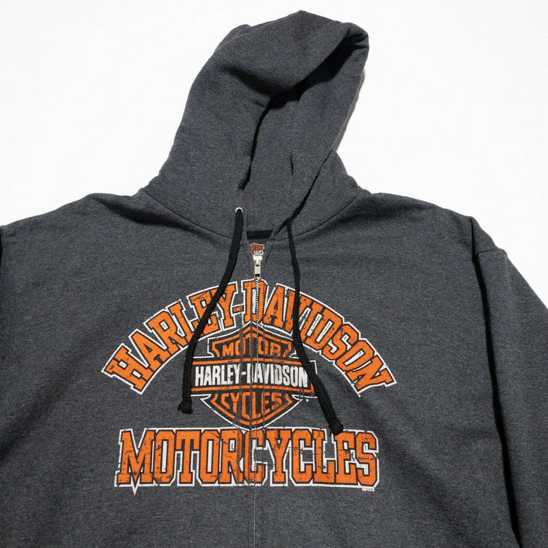 Harley-Davidson Motorcycle Full Zip Hoodie Sweatshirt Gray Milwaukee Men's XL