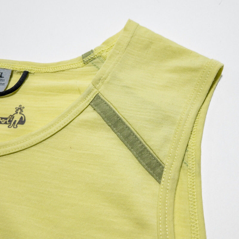 SmartWool Women's Top XL? Sleeveless Lime Green Pocket Merino Wool Hiking Casual