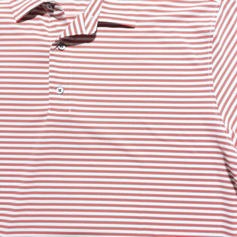 FootJoy Golf Shirt 2XL Men's Polo Red White Striped Wicking Stretch Performance