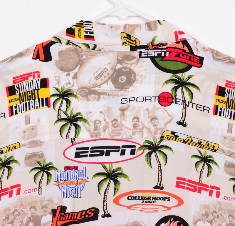 ESPN Men's Sz 2XL 100% Rayon SportsCenter Football Hawaiian Aloha Camp Shirt