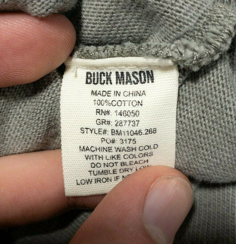 Buck Mason Men's XL Army Wash Field-Spec Cotton Surplus Henley Gray/Green Shirt