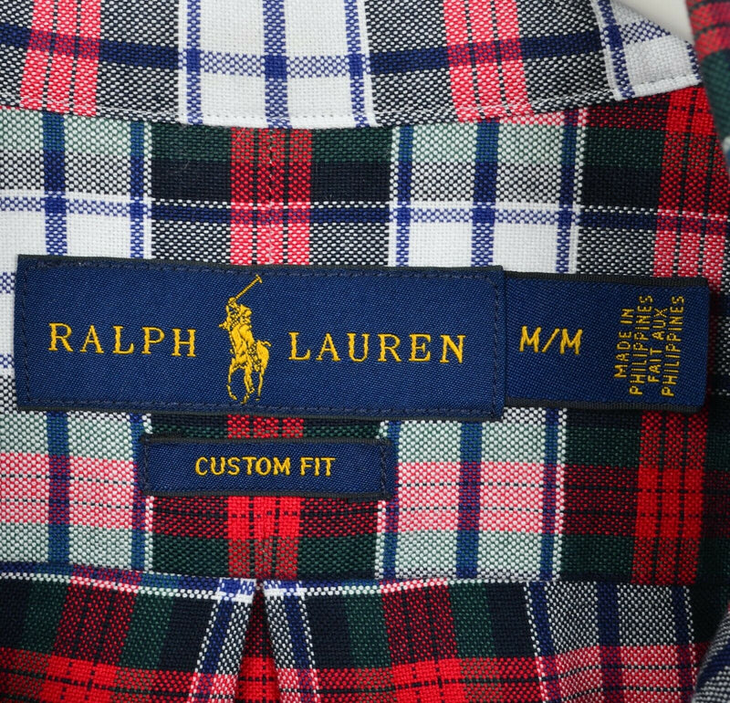 Polo Ralph Lauren Men's Medium Red Green Tartan Plaid Button-Down Shirt