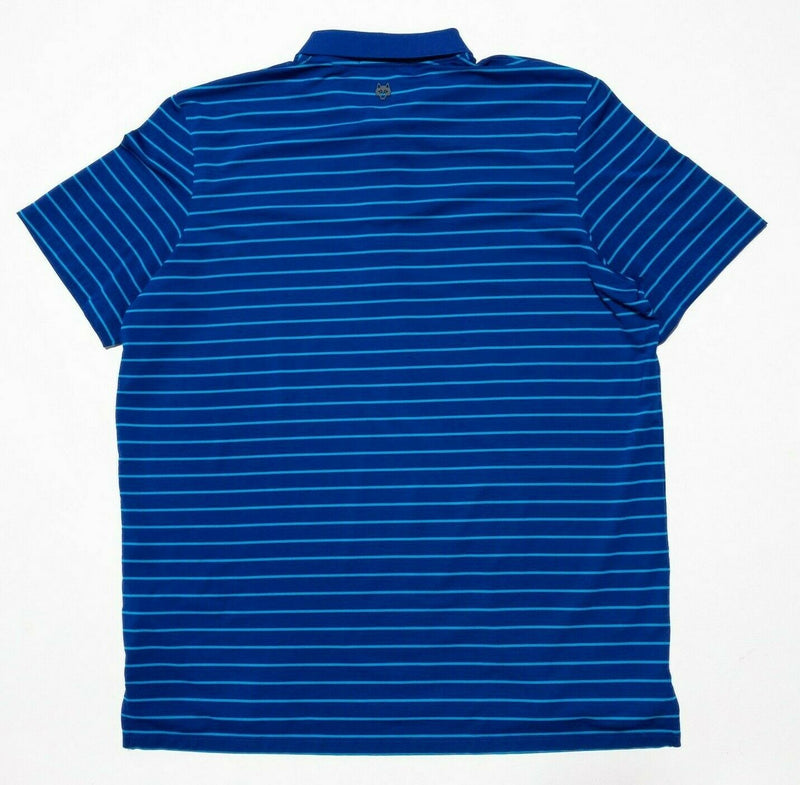 Greyson Golf XL Men's Polo Shirt Wicking Performance Blue Striped Wolf