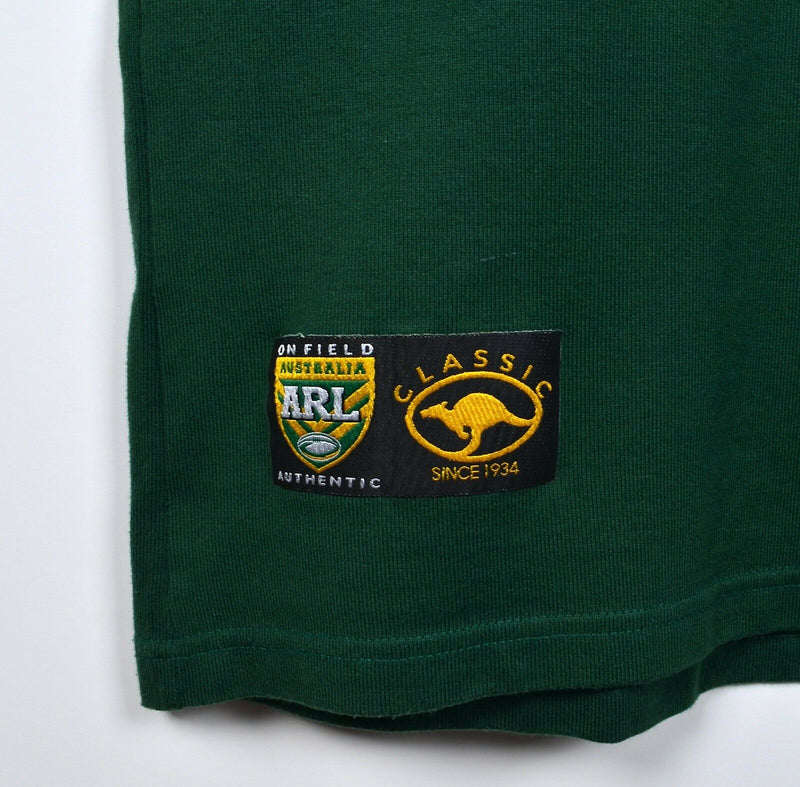 Australia Kangaroos Men's 2XL ARL Australian Rugby League Green Gold Shirt