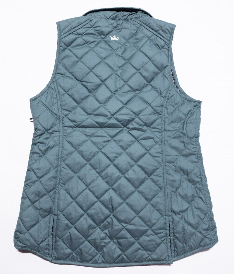 Peter Millar Reversible Vest Women's Small Teal Full Zip Quilted Crown Sport