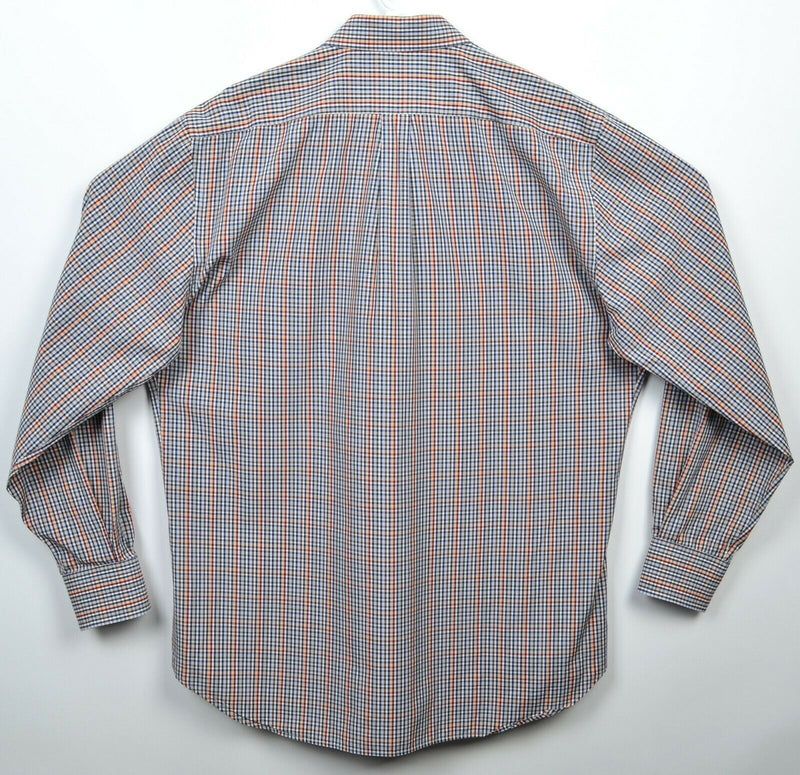 Peter Millar Men's Large Blue Check Long Sleeve Button-Front Shirt