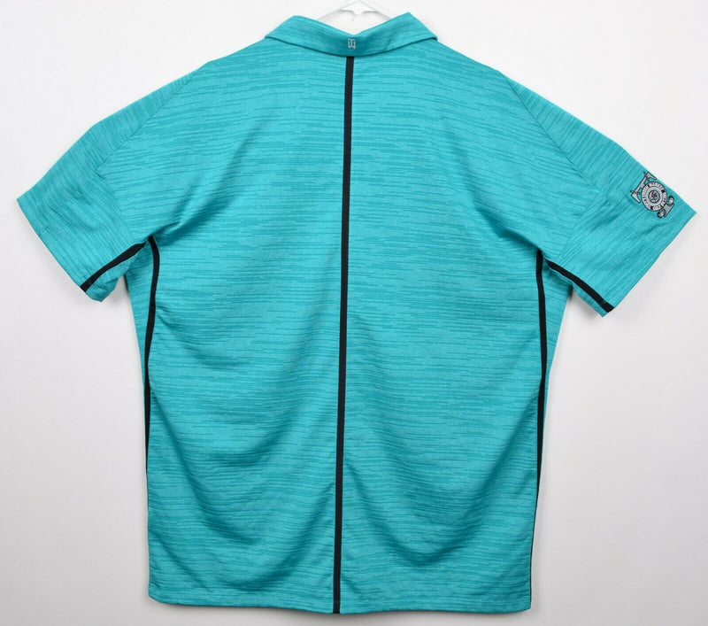Tiger Woods Collection Men's XL Nike Golf Teal Green Snap Vented Golf Polo Shirt