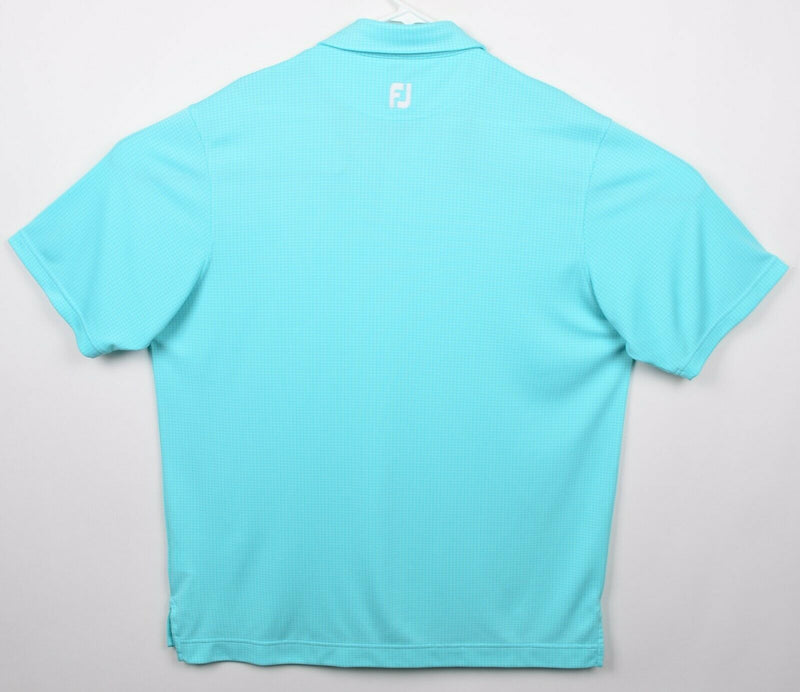 FootJoy Men's Sz XL Blue Diamond Geometric FJ Performance Golf Polo Shirt
