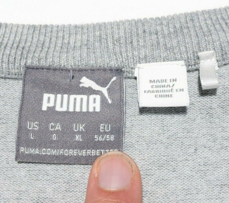 PUMA Folds of Honor Sweater USA Airplane Crewneck Gray Golf Men's Large