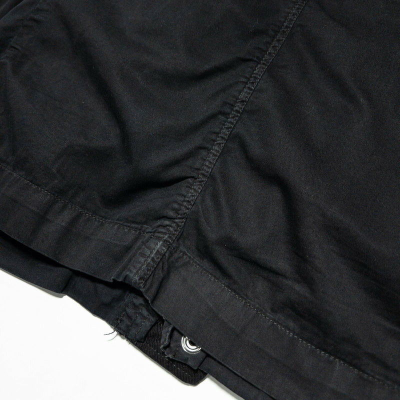 G-Star Raw Cargo Jacket Full Zip Snap Solid Black Pockets Hardware Men's Large