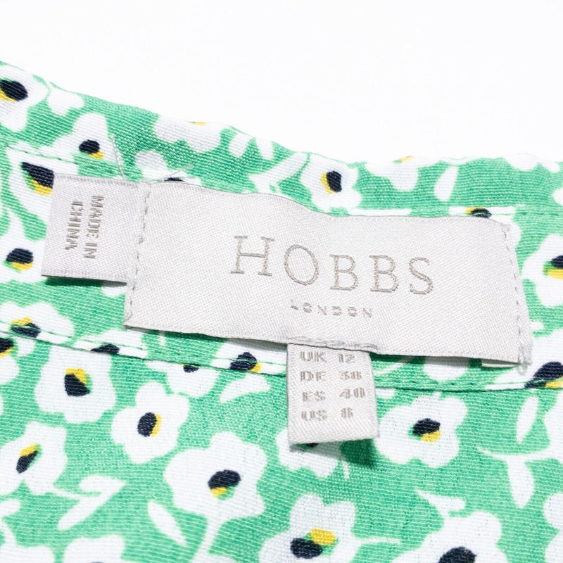 Hobbs London Frederica Shirt Dress Women's US 8 Floral Green Daisy Belted