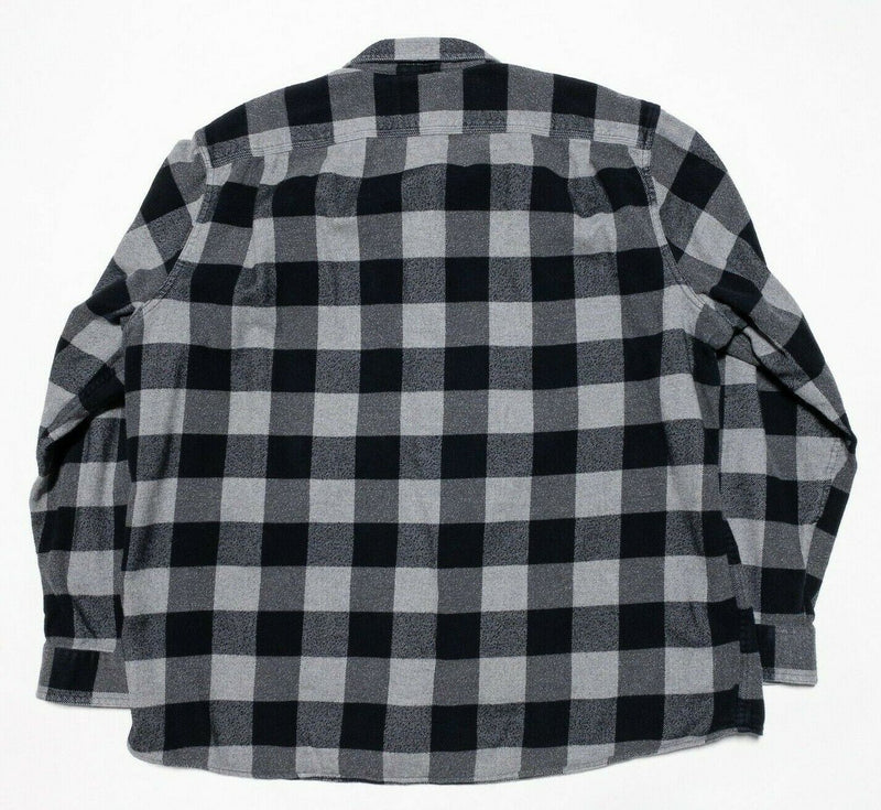 L.L. Bean Flannel Men's 2XL Organic Shirt Gray Black Buffalo Plaid Check