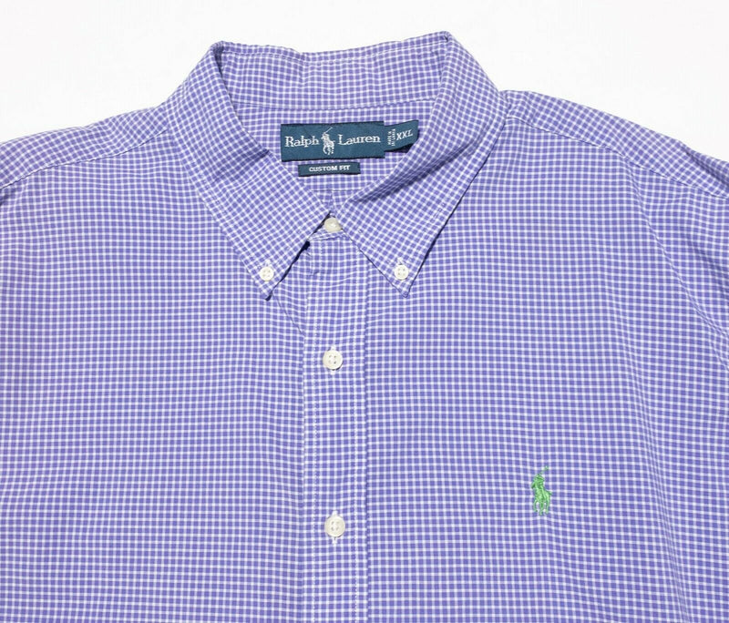 Polo Ralph Lauren Men's Button-Down Shirt Purple Check Long Sleeve Men's 2XL