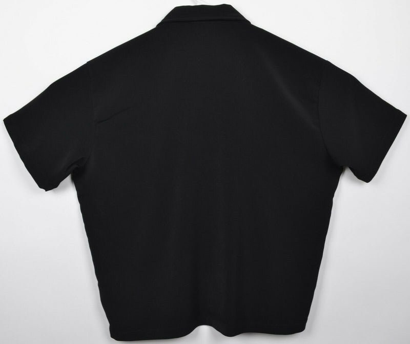Steady Classics Men's XL Black Gray Wavy Button-Front Bowling Camp Shirt