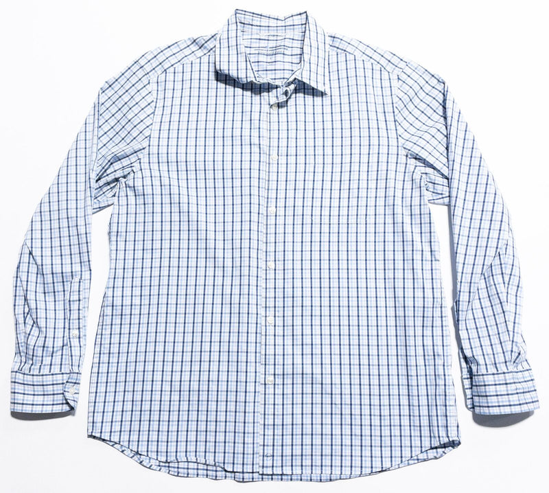 Vineyard Vines Performance Shirt Men's Large On-The-Go brrr Check White Blue