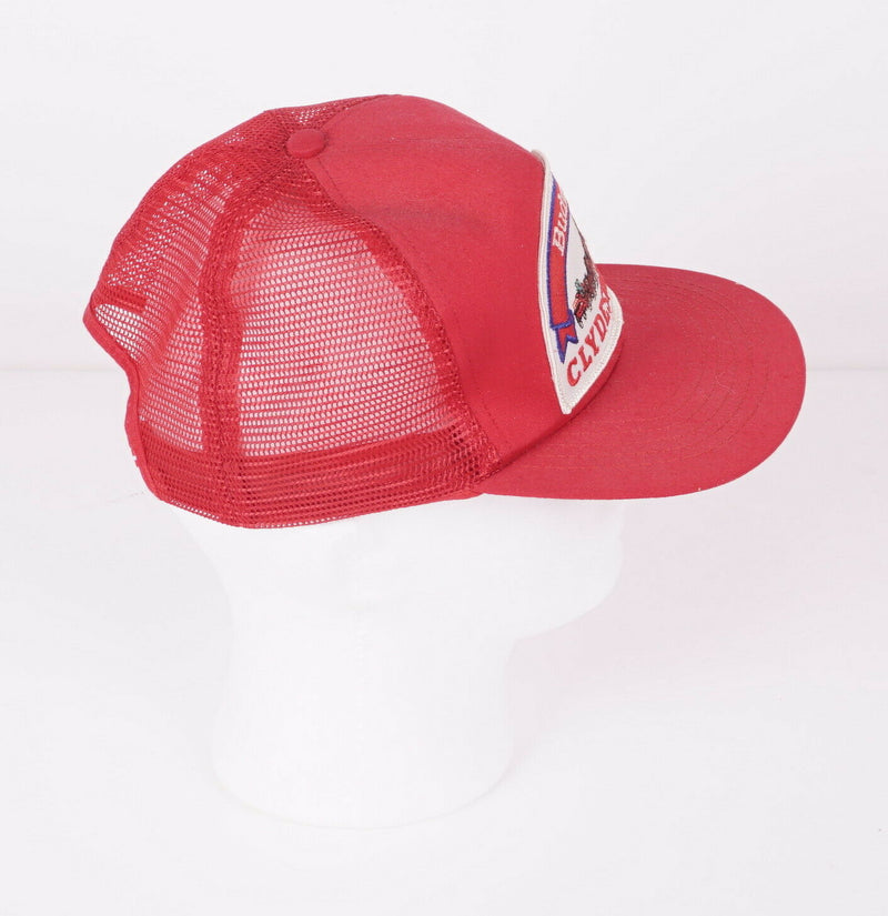 Vtg Budweiser Clydesdales Men's Red Snapback Mesh Trucker Hat Stylemaster