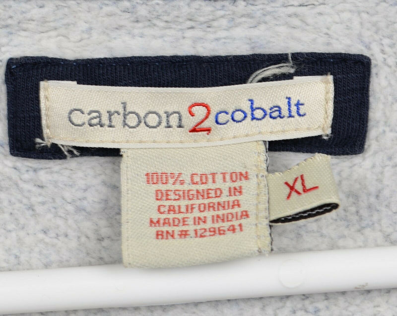 Carbon 2 Cobalt Men's XL Heather Blue 1/4 Zip Pullover Contrast Sweatshirt