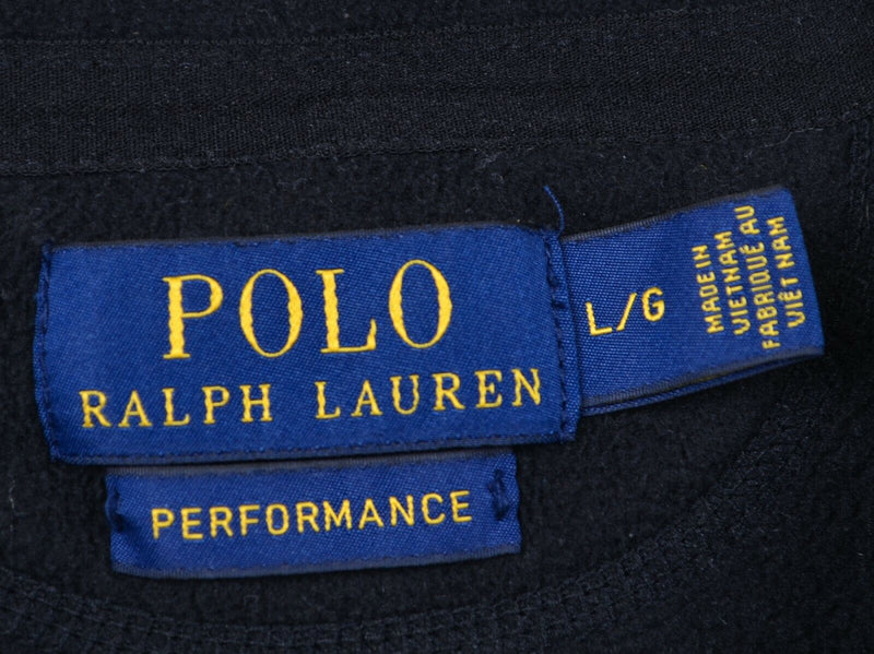 Polo Ralph Lauren Performance Men's Large 1/4 Zip Black Fleece Pullover Jacket