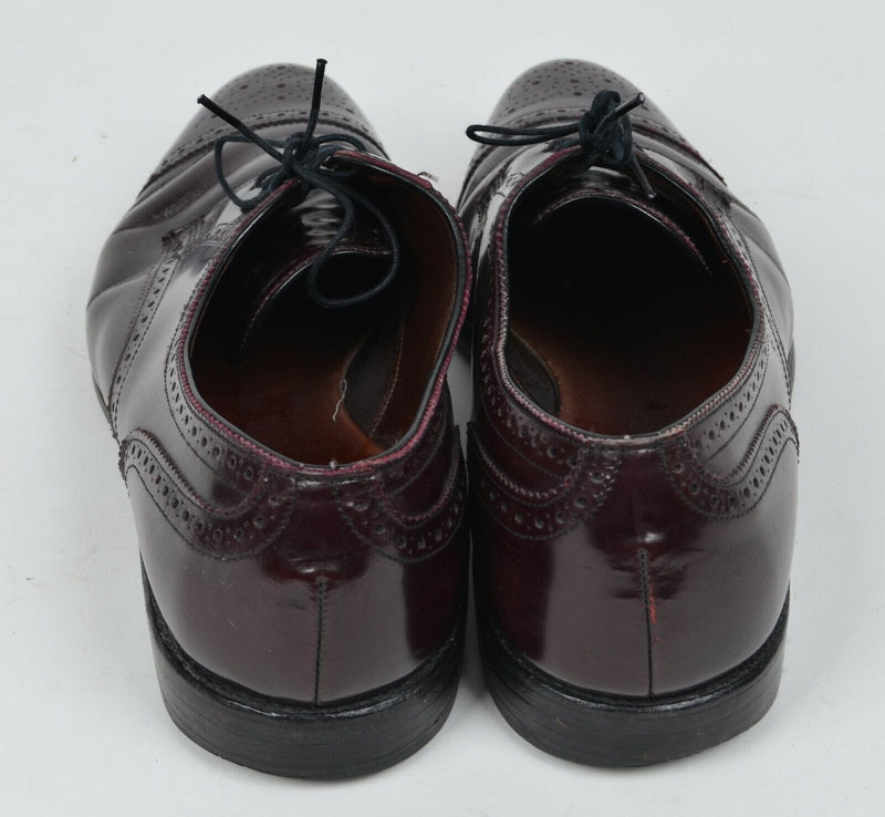 Allen Edmonds Men's 12 C Sanford Cap Toe Derby Burgundy Lace-Up Dress Shoes