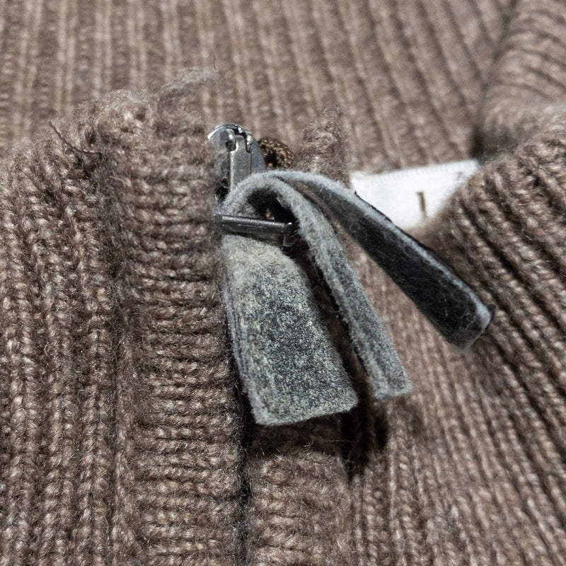 Peter Millar Sweater Mens Large Pullover 1/4 Zip Merino Wool Cashmere Knit Brown