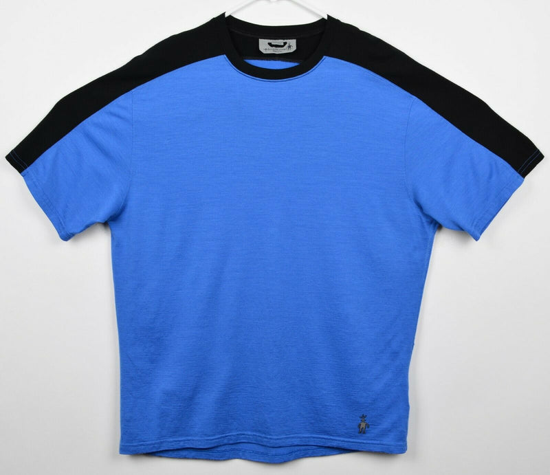 Smartwool Men's Medium/Large 100% Merino Wool Crewneck Blue Black T-Shirt