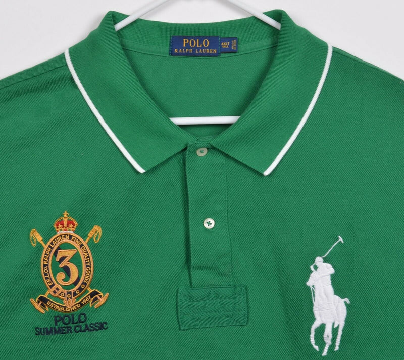 Polo Ralph Lauren Men's 4XLT Tall Big Pony Green Crest Summer Classic Polo Shirt