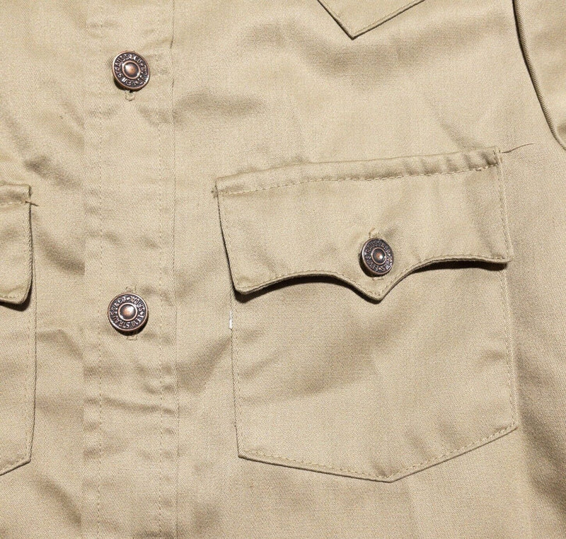 Vintage Levi's Shirt Jacket Men's Small 70s Western Khaki Cotton Poly Blend