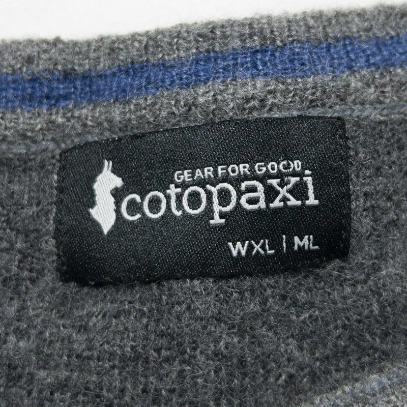 Cotopaxi Women's XL 100% Cashllama Wool Gray Logo Crewneck Pullover Sweater