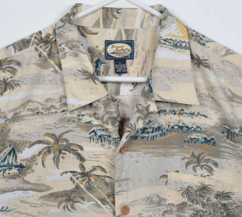 Tommy Bahama Men's Large Floral Island Print Rayon Blend Hawaiian Aloha Shirt