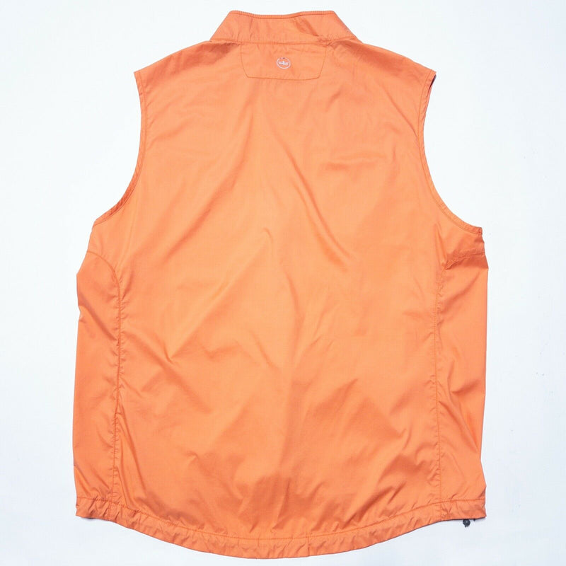 Peter Millar Men's Crush Packable Windbreaker Vest Orange Zip Golf Men's Large