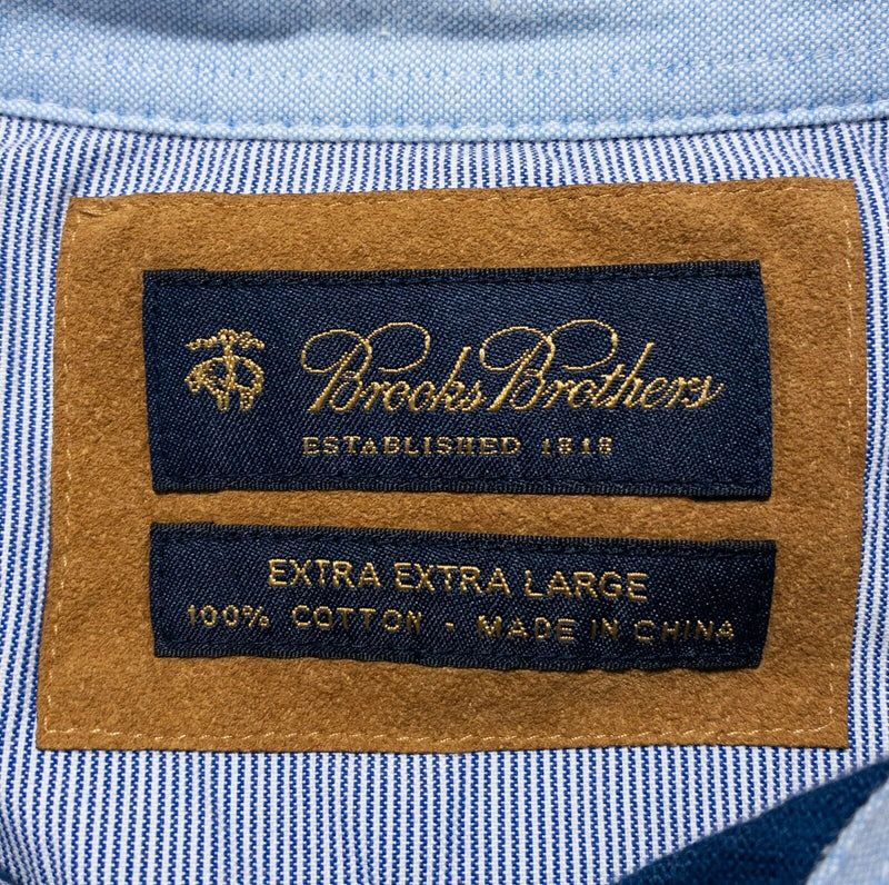 Brooks Brothers Long Sleeve Polo Shirt Elbow Pads Sheep Logo Navy Blue Men's 2XL