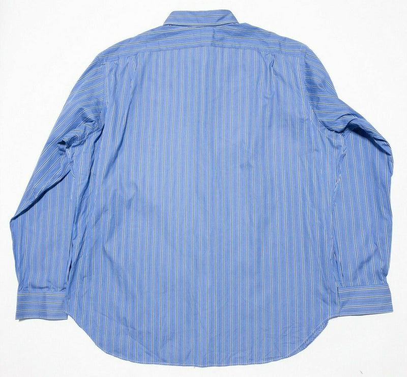 Polo Ralph Lauren Shirt Men's 2XL Classic Fit Stanton Blue Striped Dress Casual