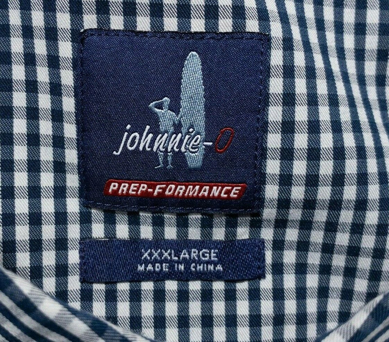 Johnnie-O Prep-Formance Men's 3XL Nylon Wicking Long Sleeve Blue Check XXXLarge
