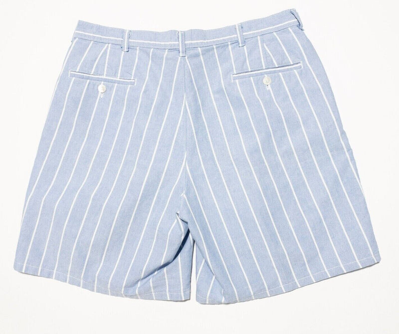 Polo Ralph Lauren Shorts 36 Men's Vintage 80s USA Blue Striped Pleated Preppy