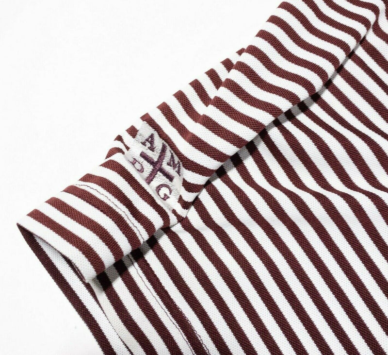 Peter Millar Summer Comfort Large Men's Golf Polo Red Striped Wicking Stretch