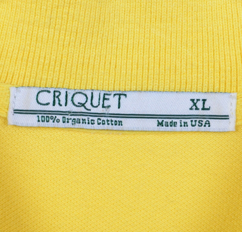 Criquet Men's XL Solid Light Yellow Cricket Insect Logo Short Sleeve Polo Shirt